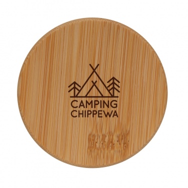 Logo trade corporate gifts image of: Double wall borosilicate glass with bamboo lid 250ml 2pc set